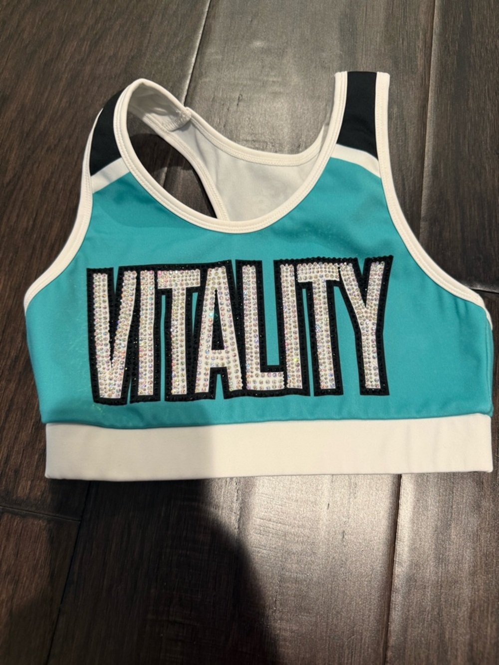 Girls' Teal & White 'Vitality' Racerback Tank Top